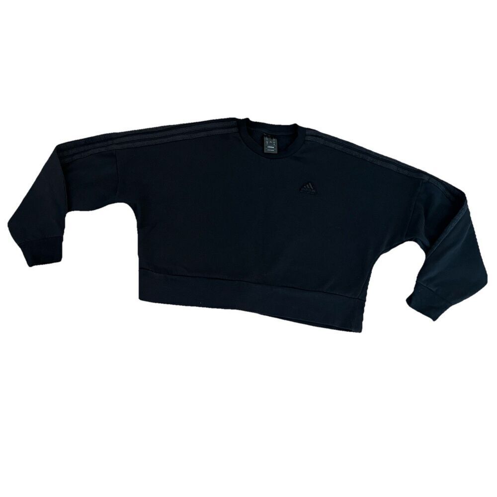 Adidas Women’s Sweatshirt Large Fleece Lined Cropped Boxy Atheleisure